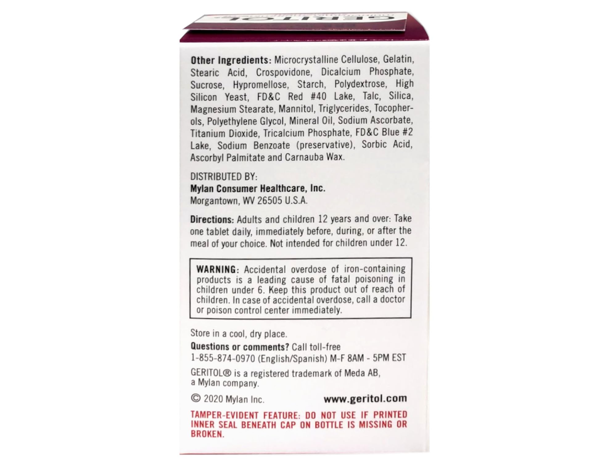 Multivitamínico Geritol soporte inmunológico y energía