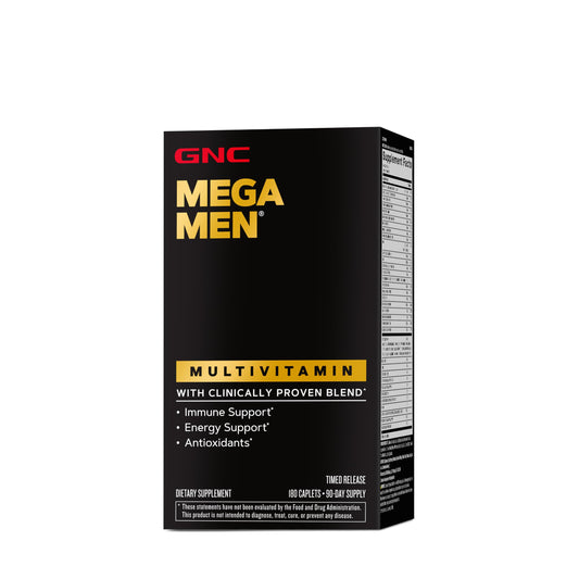 Caja de multivitamínico GNC Mega Men para salud integral de hombres