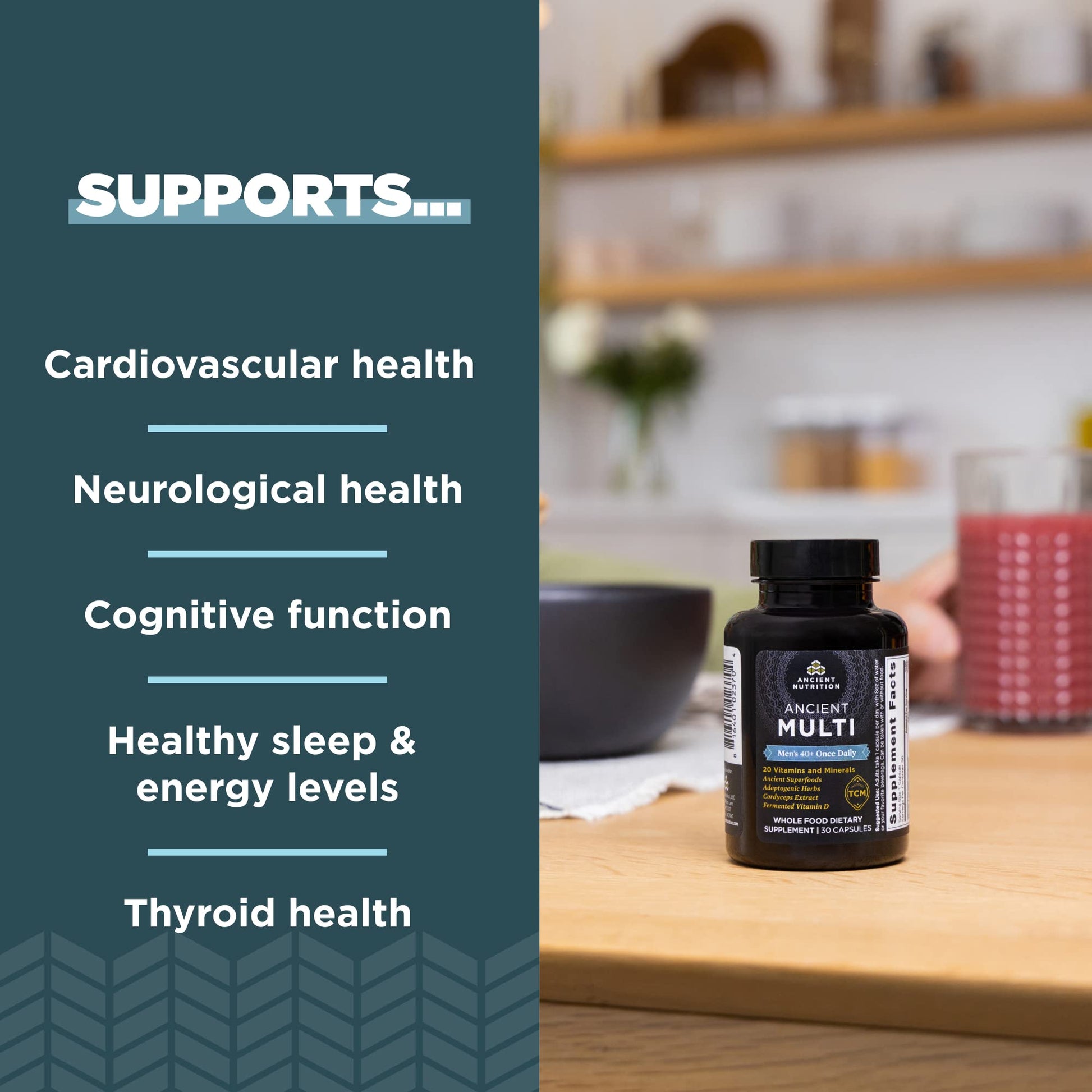 Apoyo a la salud del corazón con multivitamínico Ancient Nutrition