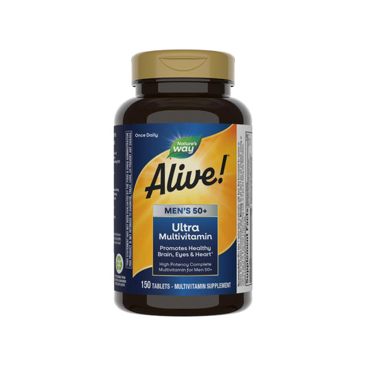 Botella de multivitamínico para hombres mayores de 50 años