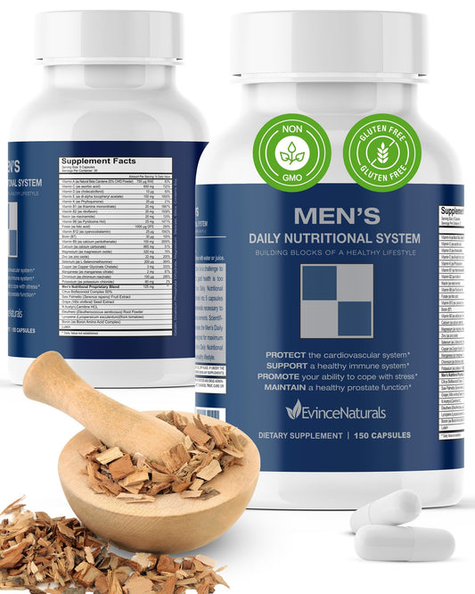 Multivitamínico para hombres de EvinceNaturals con beneficios prostáticos.
