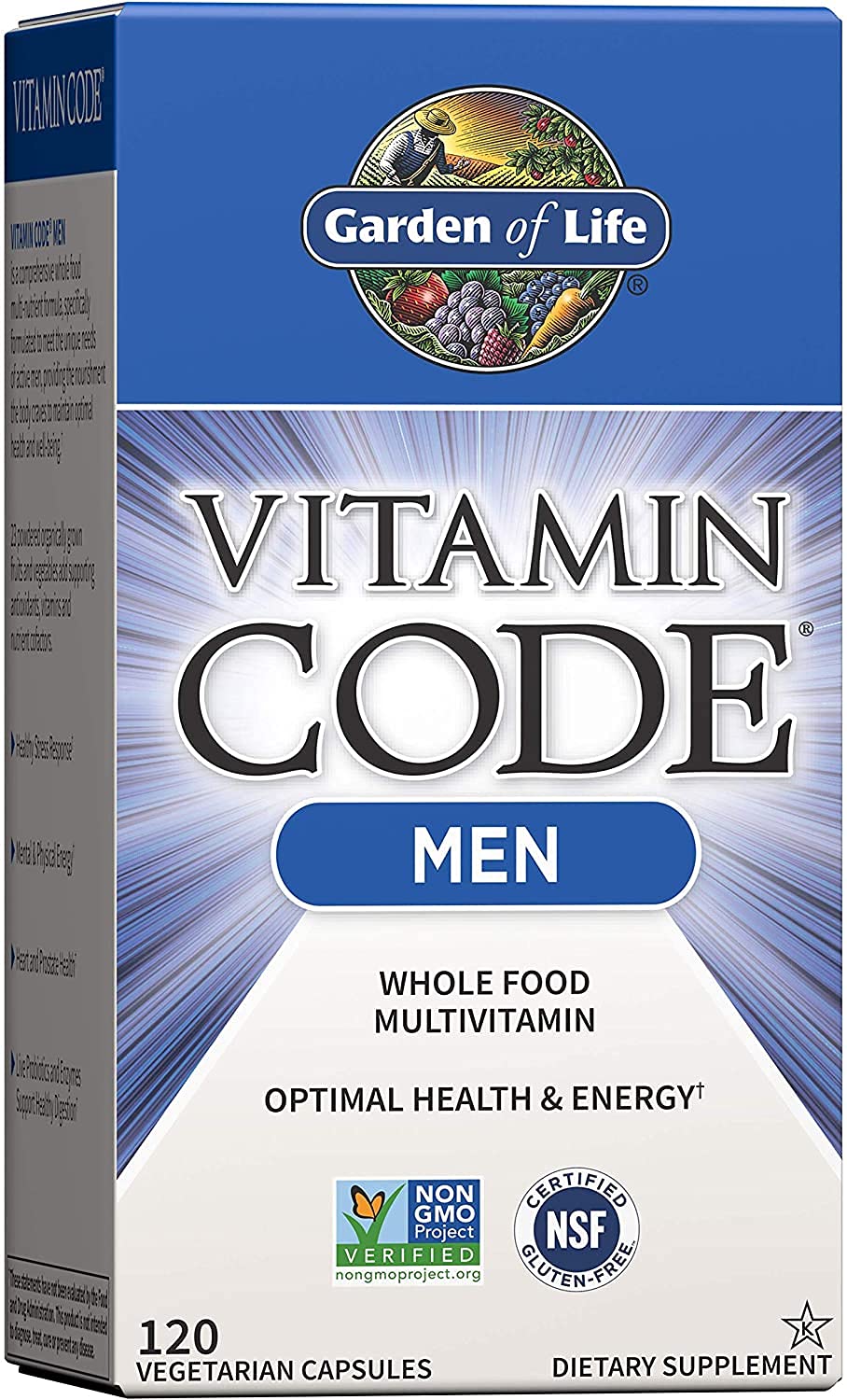 Caja del multivitamínico para hombres Garden of Life.