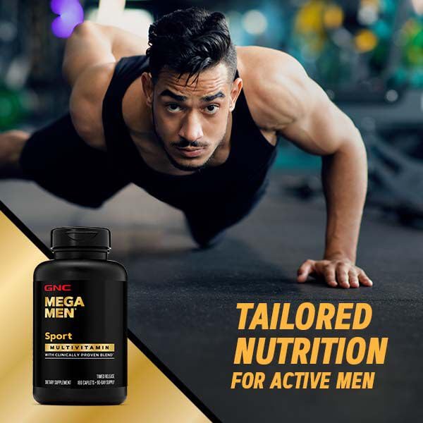 Multivitamínico para hombres GNC Mega Men Sport 90 tabletas