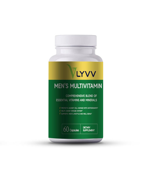 Botella de multivitamínico para hombres Lyvv con 60 cápsulas