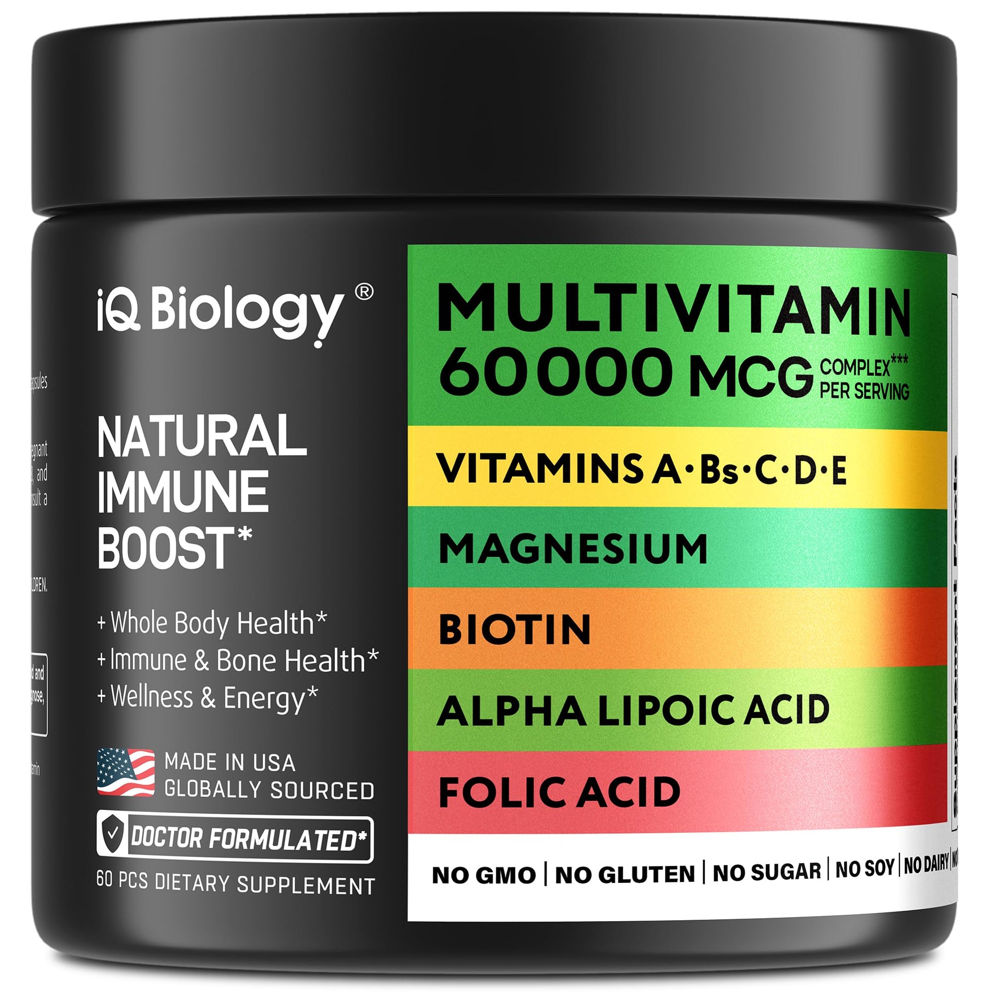 Frasco de multivitamínico diario para hombres y mujeres - 60 cápsulas