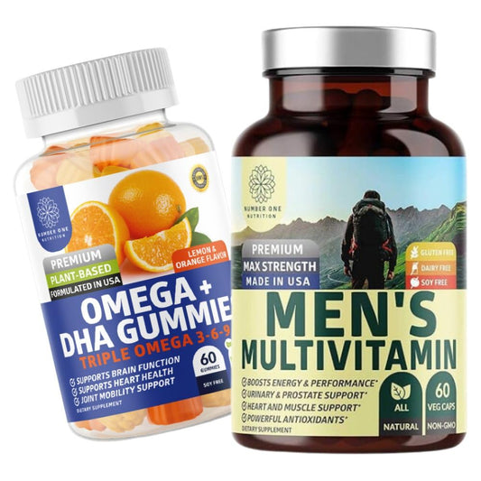Multivitamínico para hombres y gomas Omega 3 6 9 paquete