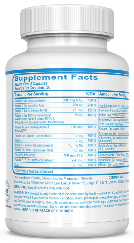 Multivitamínico hombres, PEScience presentación frontal.