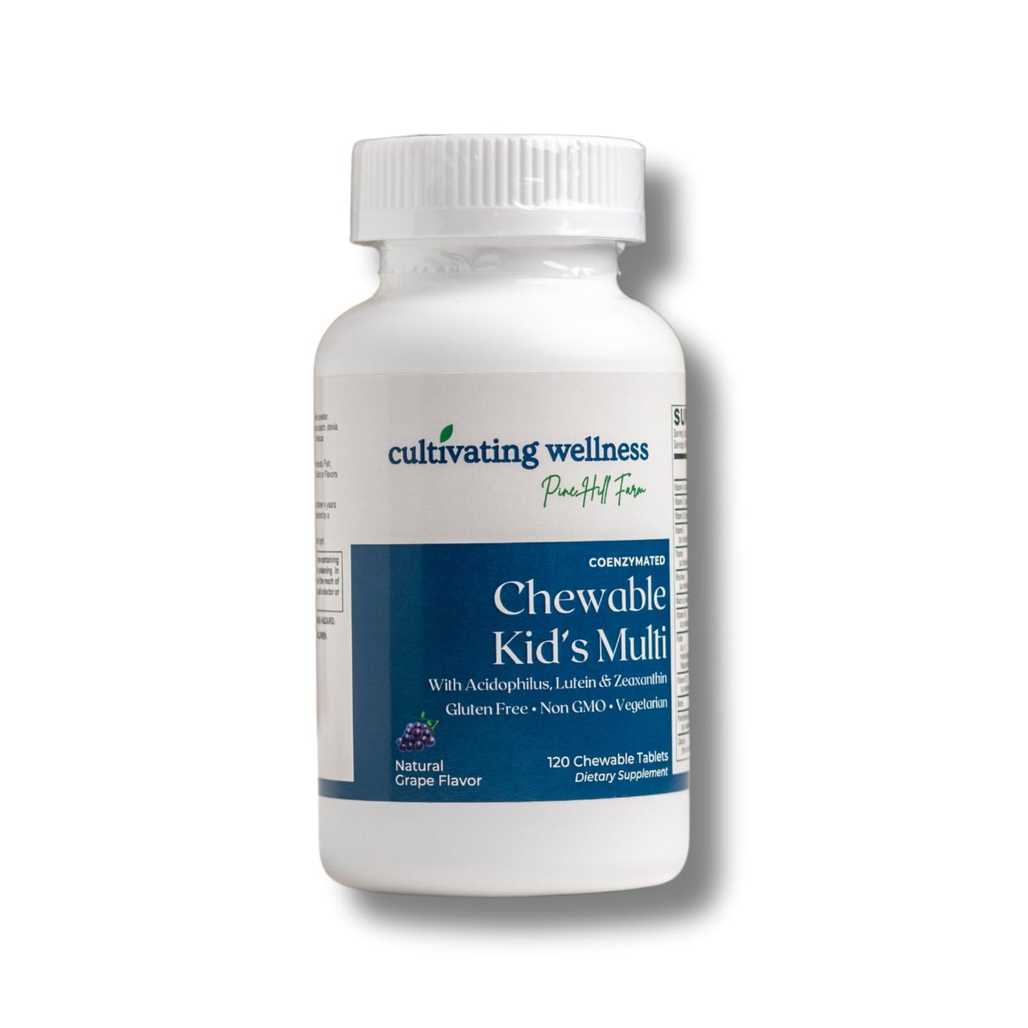 Botella de multivitamínico infantil de uva de Pine Hill Farm