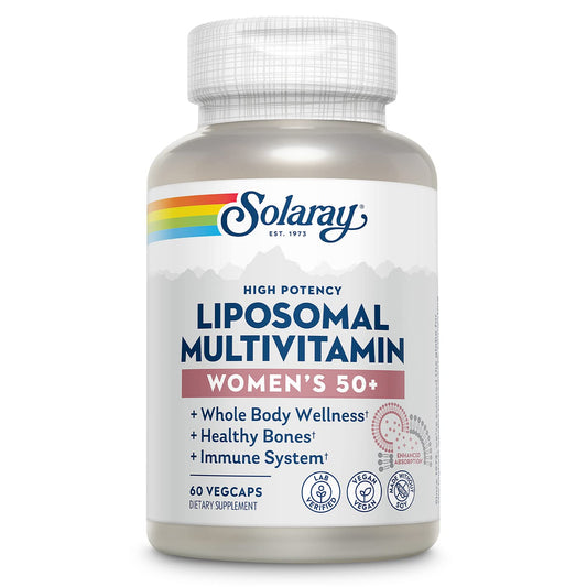 Botella de multivitamínico liposomal para mujeres mayores de 50 años