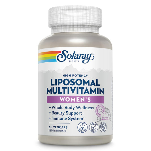 Frasco de multivitamínico liposomal SOLARAY para mujeres 60 VegCaps