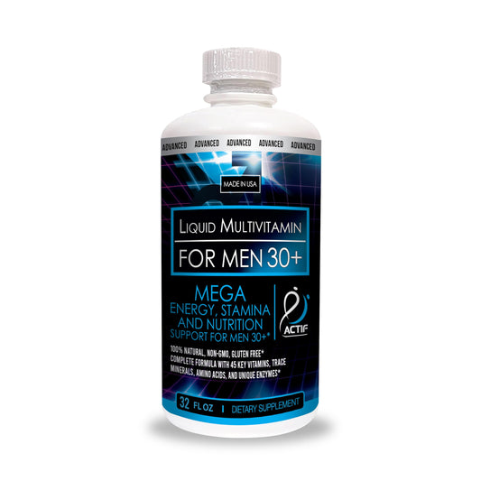 Multivitamínico líquido ACTIF para hombres mayores de 30 años, botella de 32 oz.