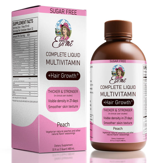 Multivitamínico líquido para crecimiento de cabello con biotina sabor durazno