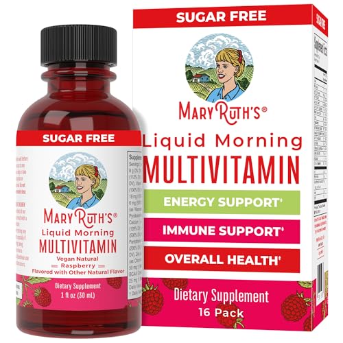 botella de multivitamínico líquido maryruth frambuesa