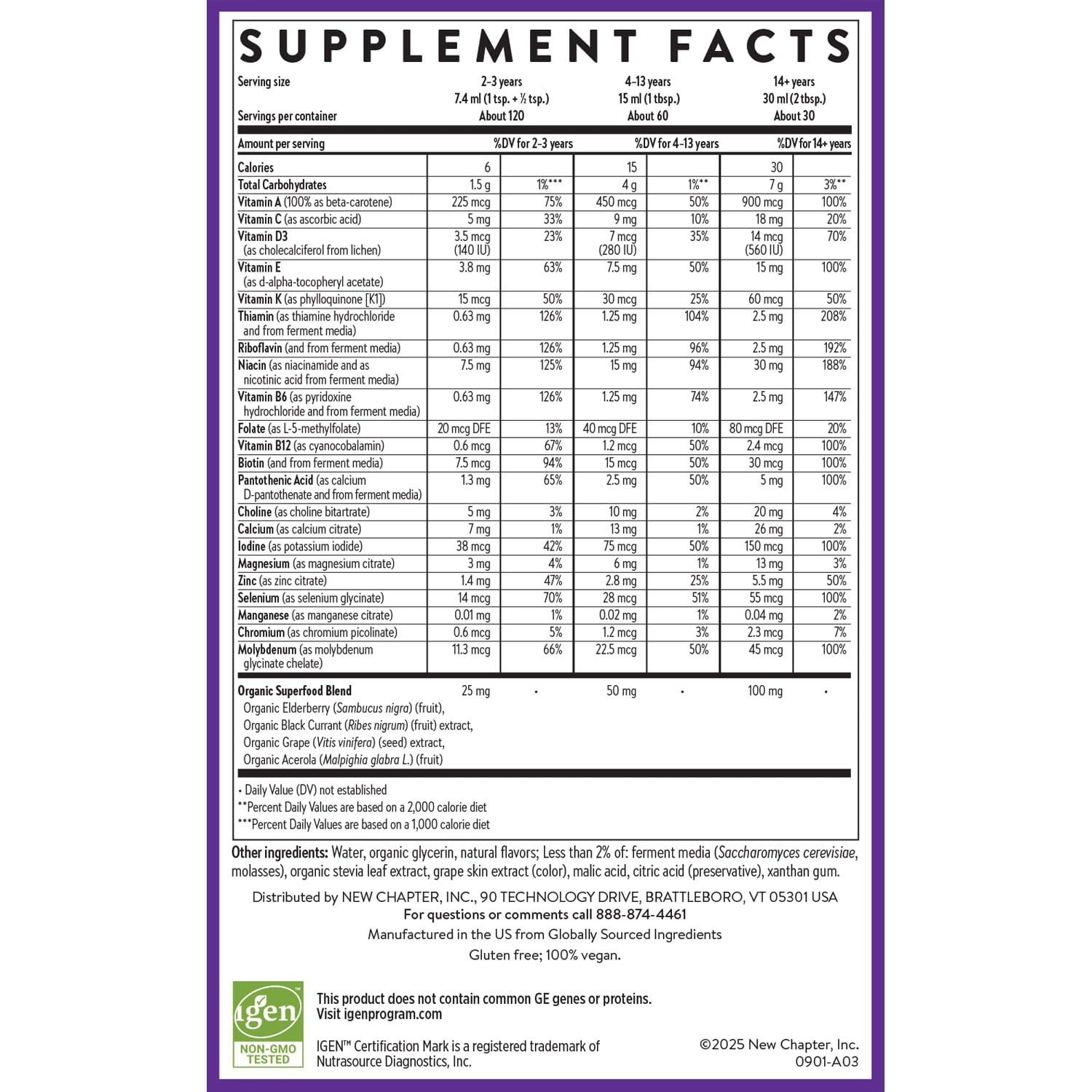 Multivitamínico líquido New Chapter en mix de bayas