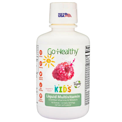 Multivitamínico líquido para niños Go Healthy sabor frambuesa