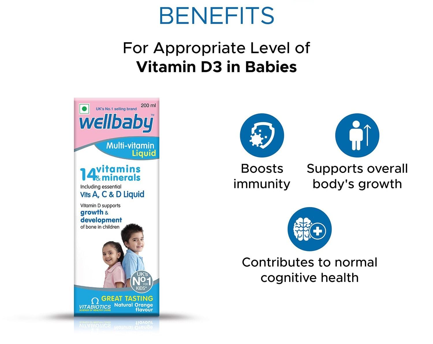 multivitamínico líquido Walbaby para sistema inmunológico infantil