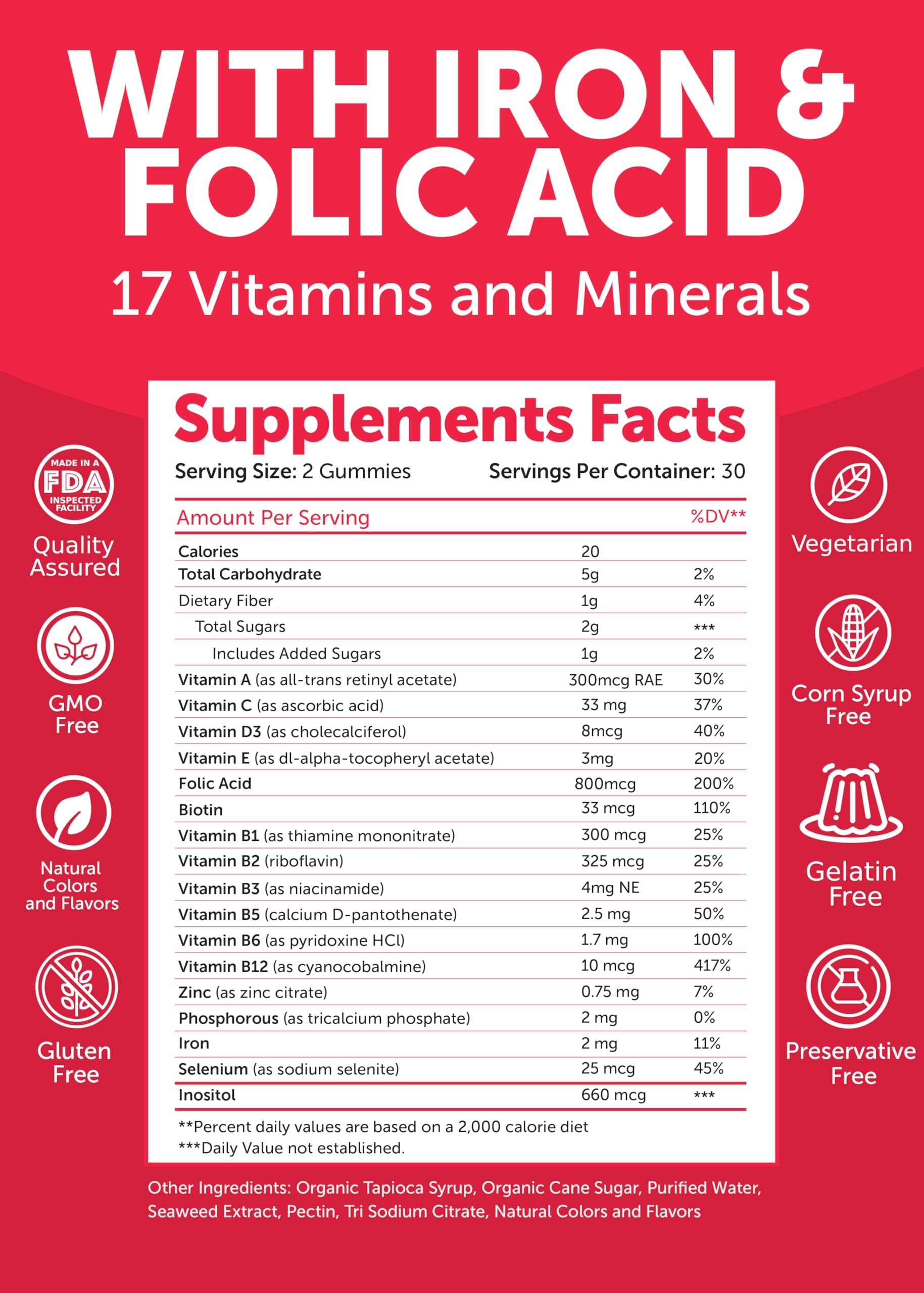 Multivitamínico Lunakai prenatal gominolas detalles ingredientes y beneficios