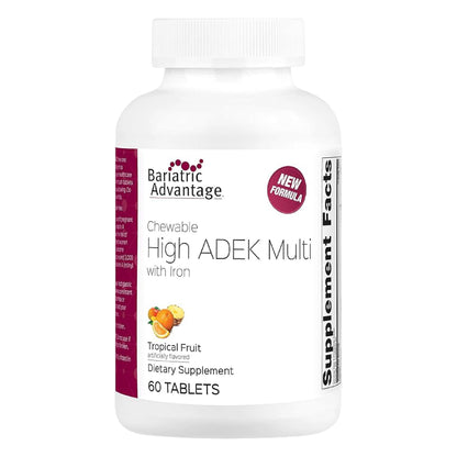 Frasco de multivitamínico masticable Bariatric Advantage ADEK
