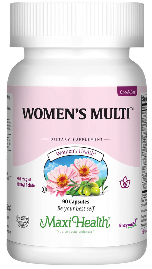 Botella de multivitamínico Maxi Health para mujeres 90 cápsulas