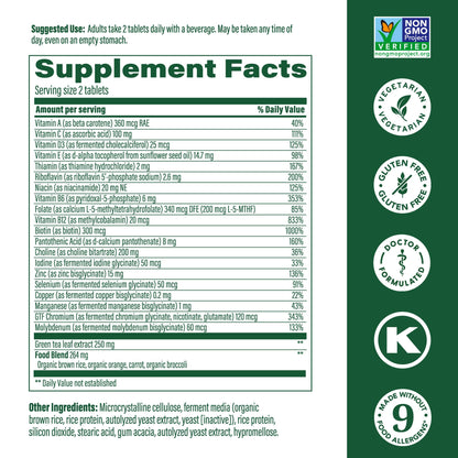 multivitamínico MegaFood con 20 nutrientes clave