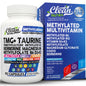 Envase de multivitamínico metilado Clean Nutra con taurina y vitaminas.
