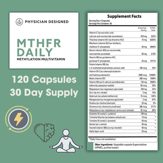 Multivitamínico metilado MTHFR PD VARS etiqueta frontal