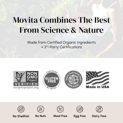 multivitamínico Movita certificado sin alérgenos hecho en EE.UU.