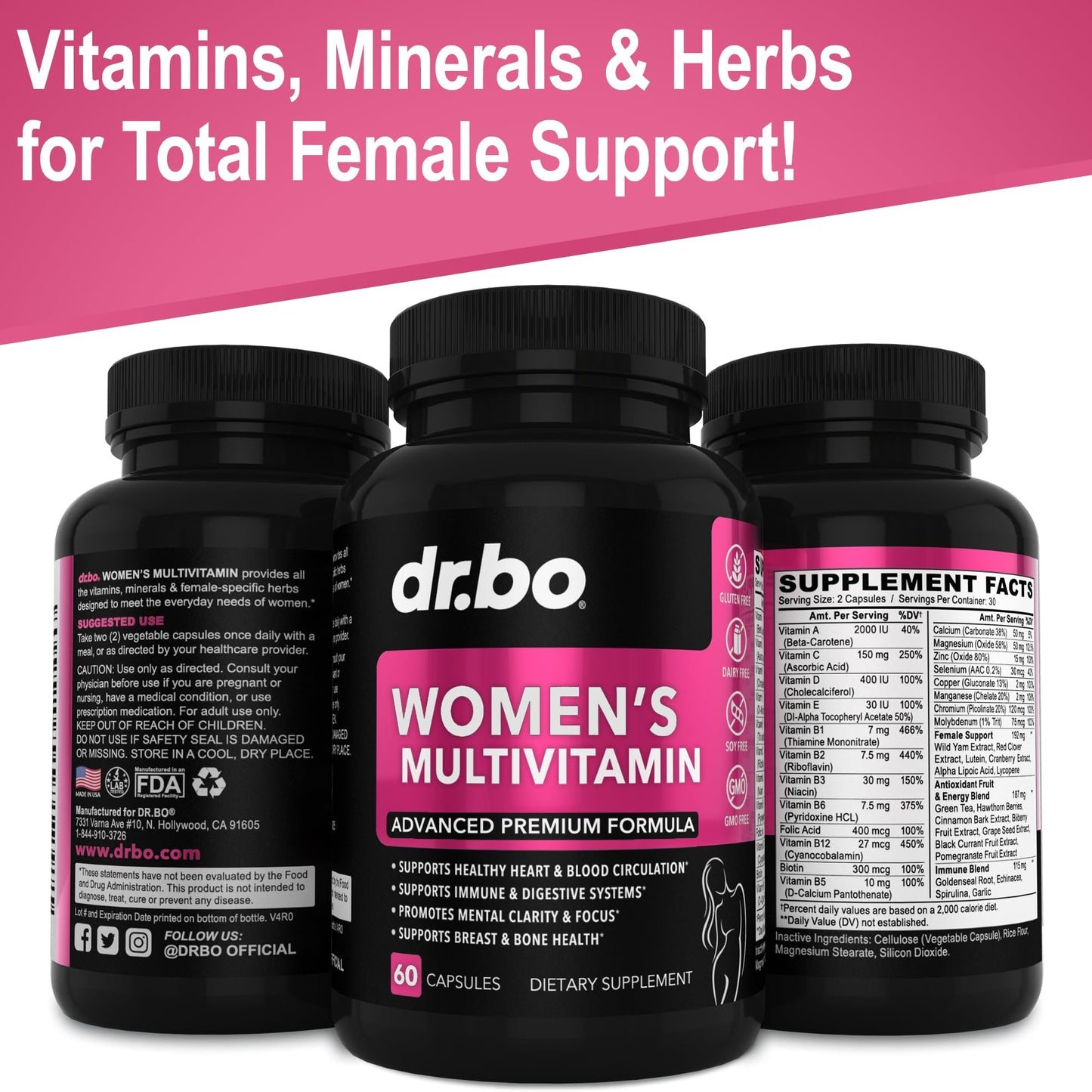 multivitamínico para mujer diseñado en EE.UU.
