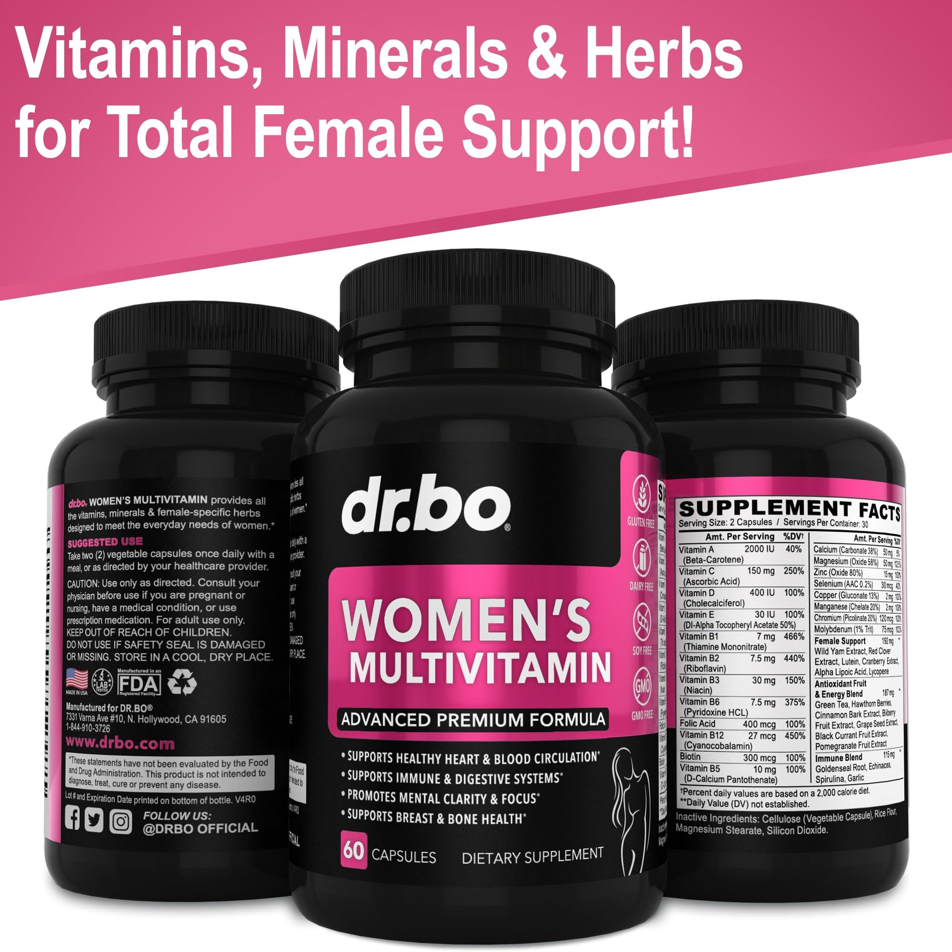 multivitamínico para mujer diseñado en EE.UU.