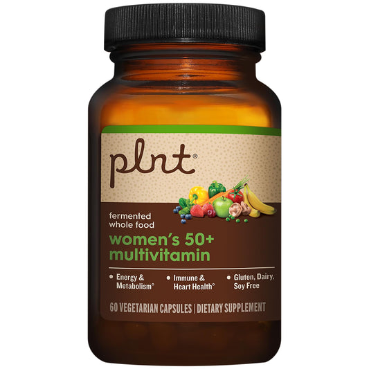 Botella del multivitamínico fermentado para mujeres mayores de 50 años