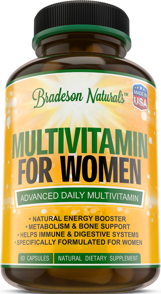 Botella de suplemento multivitamínico para mujeres Bradeson Naturals