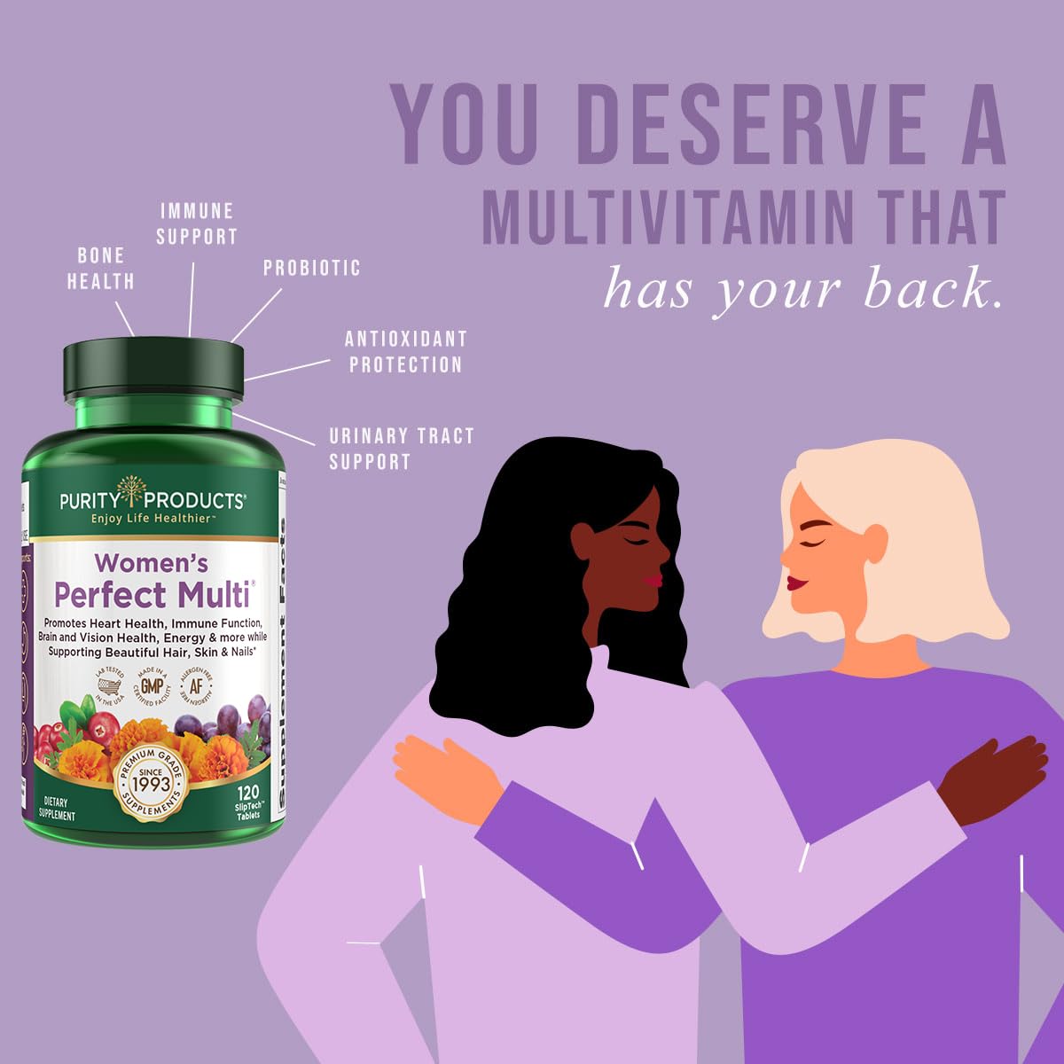 multivitamínico para mujeres apoya cabello y piel saludables