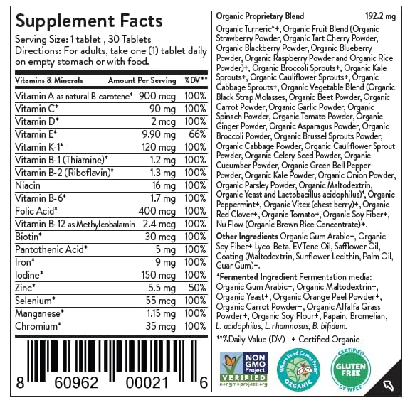 instrucciones y lista de ingredientes del multivitamínico Movita