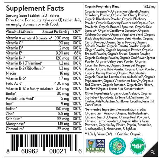 instrucciones y lista de ingredientes del multivitamínico Movita