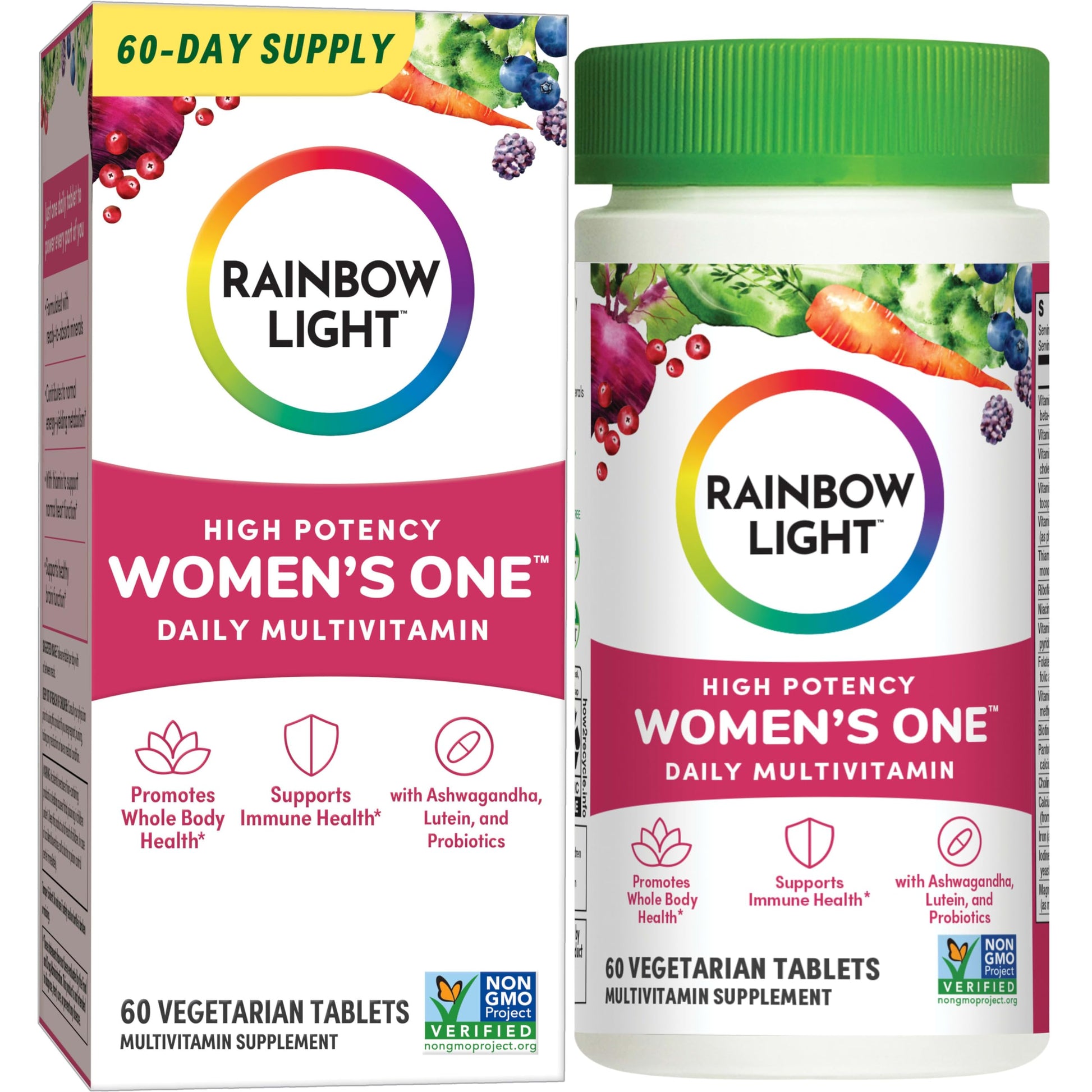 Frasco de multivitamínico diario para mujeres Rainbow Light