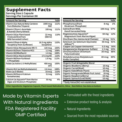 Multivitamínico natural Grow para salud masculina.