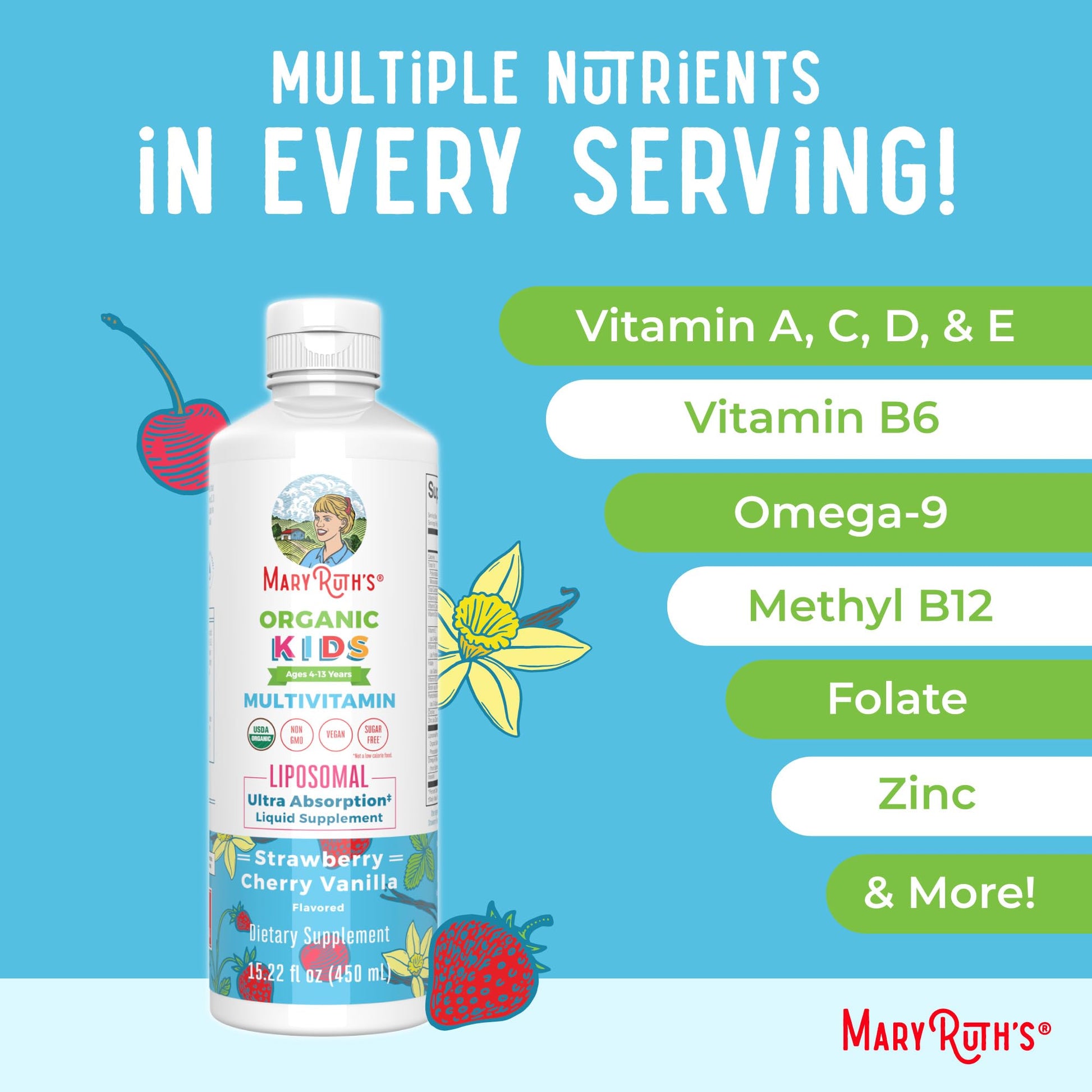 Multivitamínico para niños con vitaminas esenciales y absorción ultra