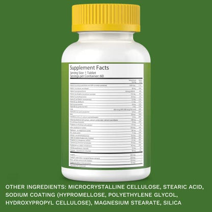Etiqueta de ingredientes del multivitamínico Noor Vitamins