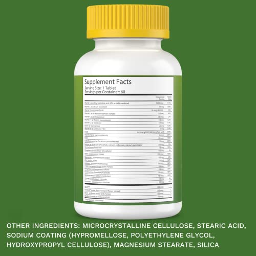 Etiqueta de ingredientes del multivitamínico Noor Vitamins