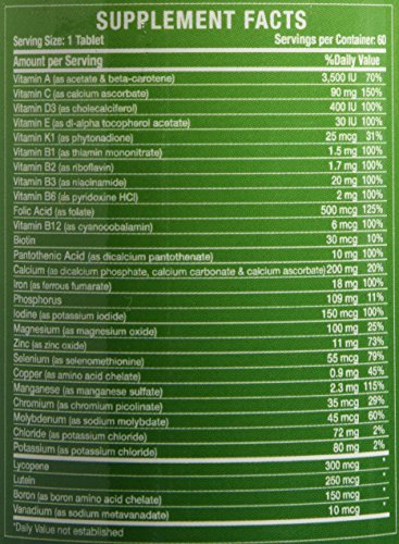 Ingredientes adicionales del multivitamínico Noor Vitamins