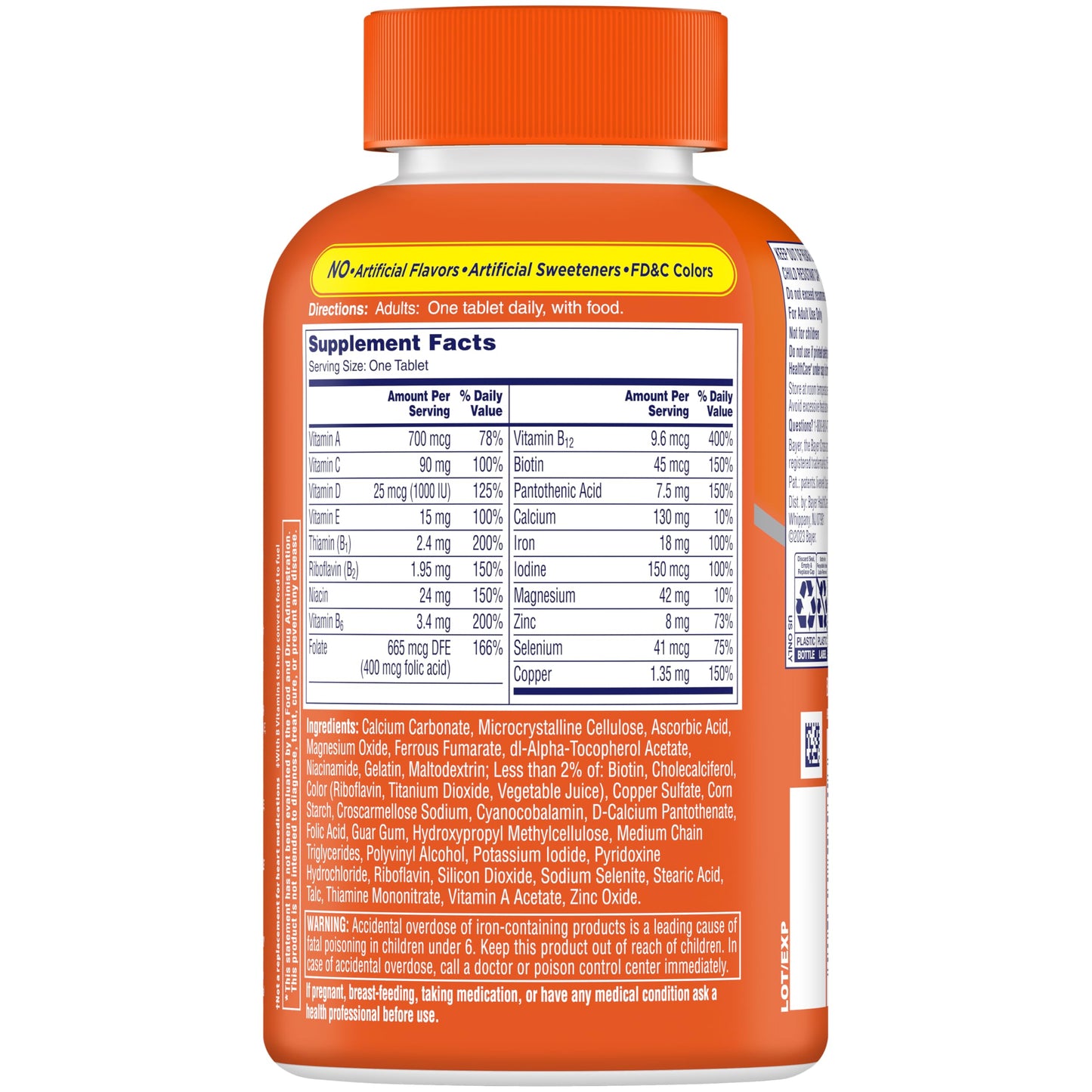 Multivitamínico One A Day en presentación naranja