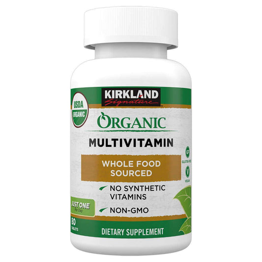 Botella de multivitamínico orgánico KIRKLAND 80 comprimidos
