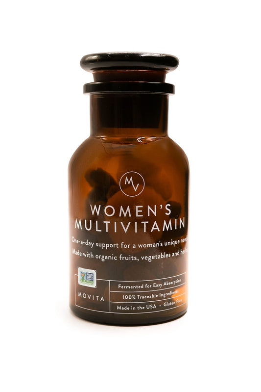 botella de multivitamínico orgánico diario para mujeres Movita