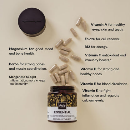 Multivitamínico PALO con vitaminas D3, K2 y minerales