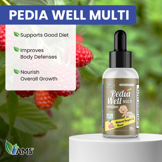 Multivitamínico PediaWell Multi con sabor frambuesa