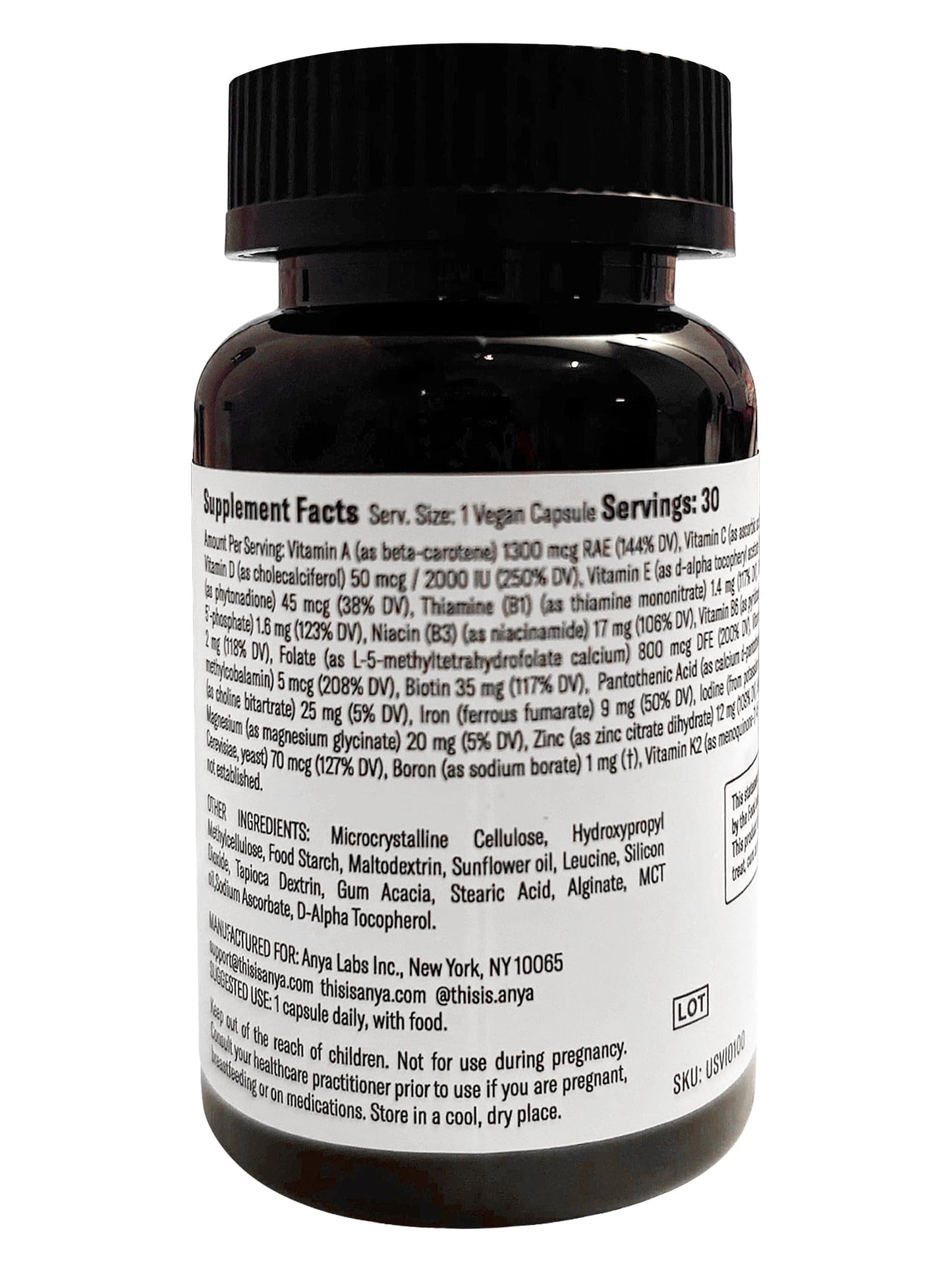 Multivitamínico postnatal ANYA suplemento sin alérgenos