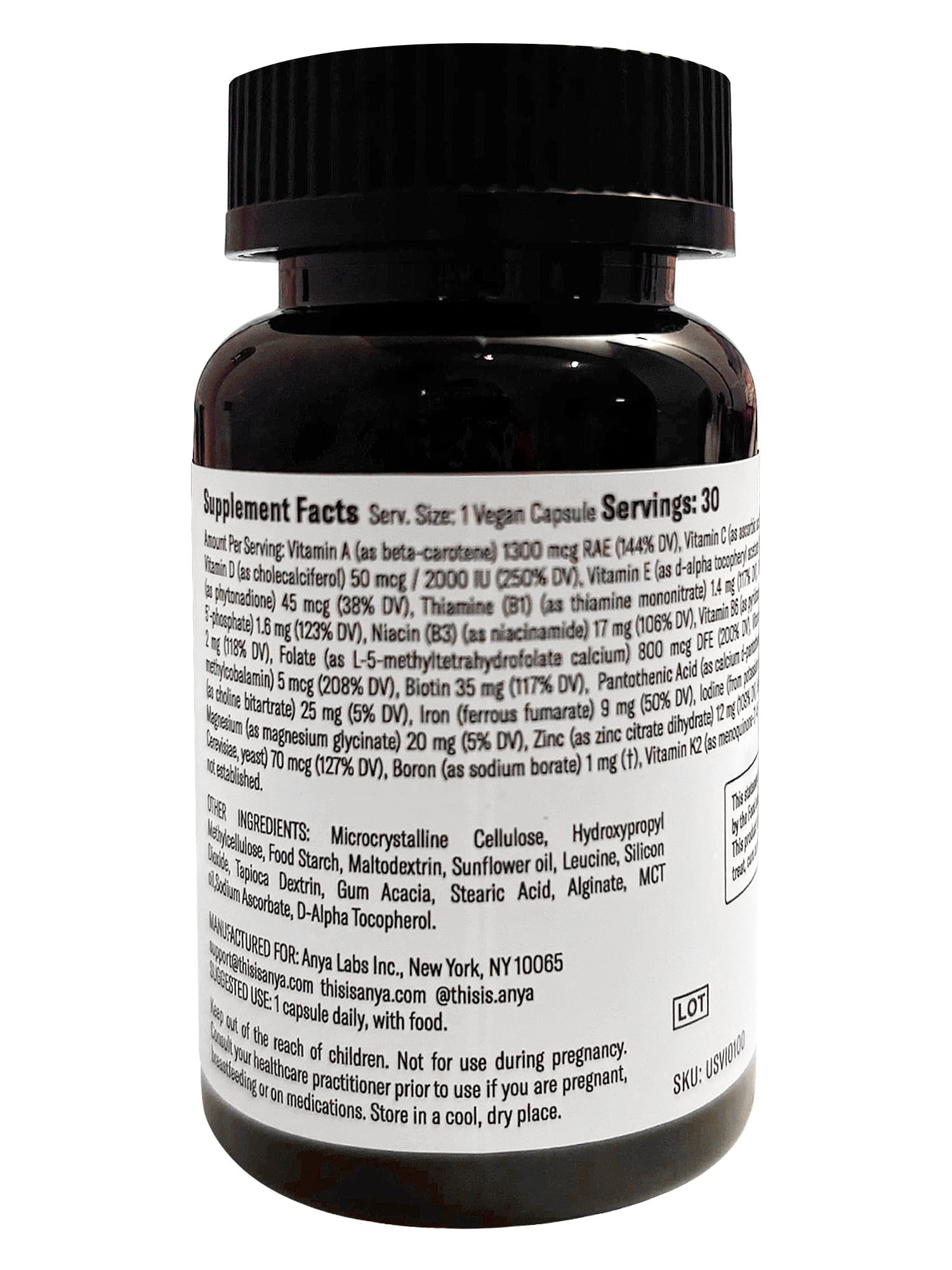 Multivitamínico postnatal ANYA suplemento sin alérgenos