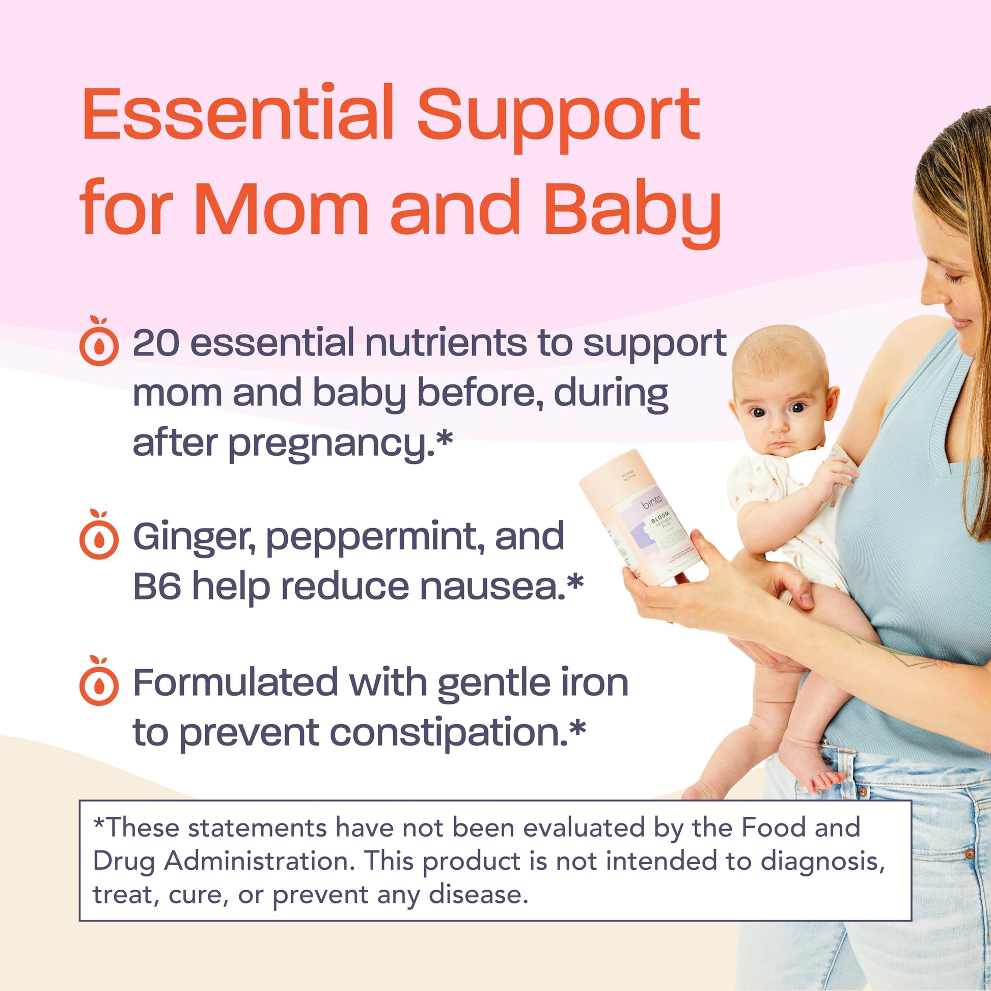 Multivitamínico prenatal Binto Bloom para mamá y bebé