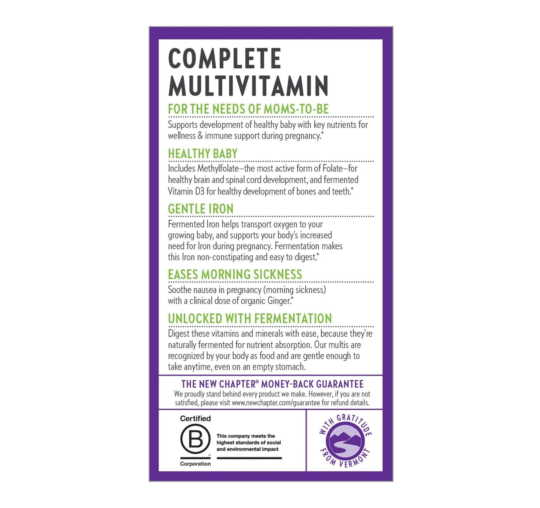 Multivitamínico prenatal ingredientes vegetales y hierbas orgánicas