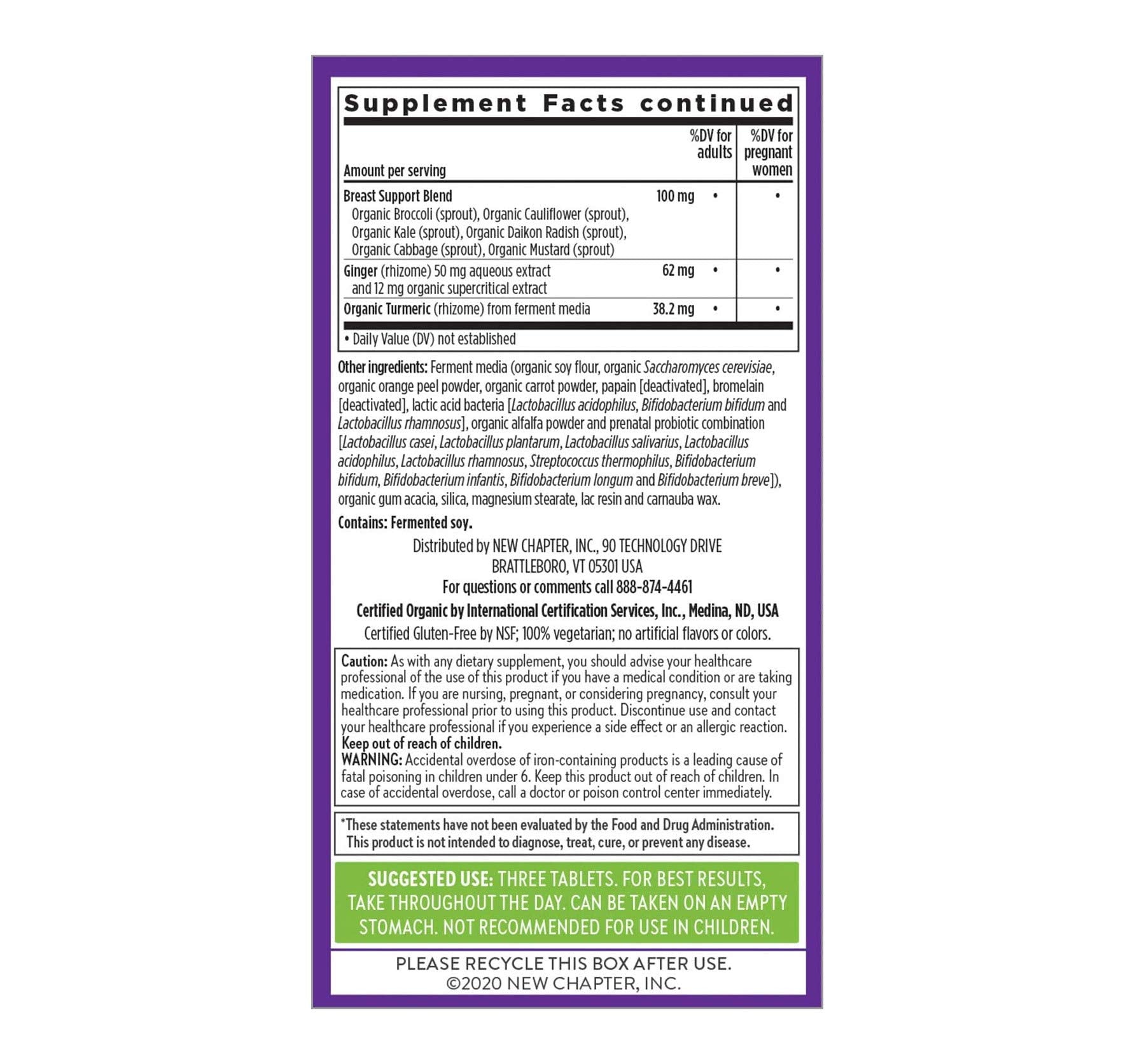 Multivitamínico prenatal New Chapter paquete de 2 frascos